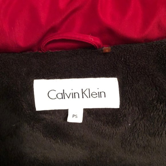 Calvin Klein Faux Fur Trim Hooded Quilted Down Jacket Puffer Parka Coat Women PS - Picture 2 of 10